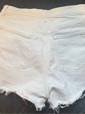 Abercrombie & Fitch White Frayed Denim Shorts